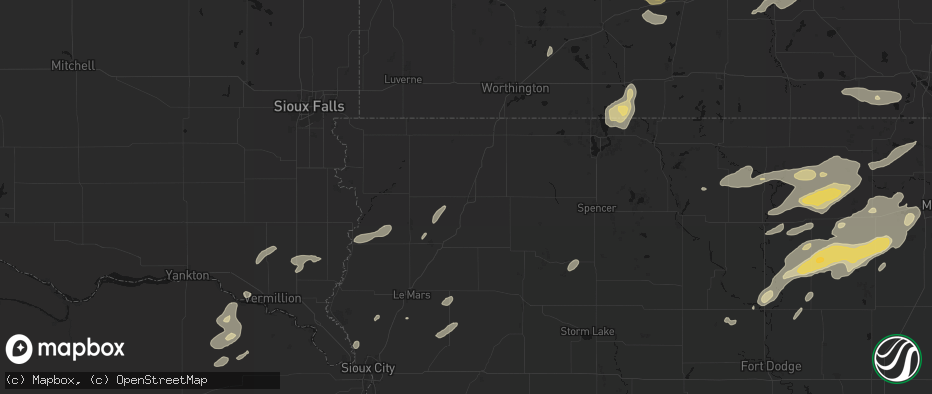 Hail map in Sheldon, IA on July 2, 2026