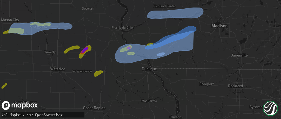 Hail map in Sherrill, IA on July 2, 2026