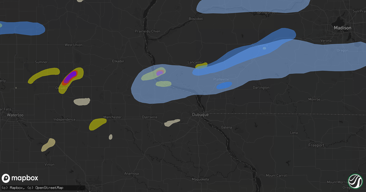 Hail map in Sherrill, IA on July 2, 2026
