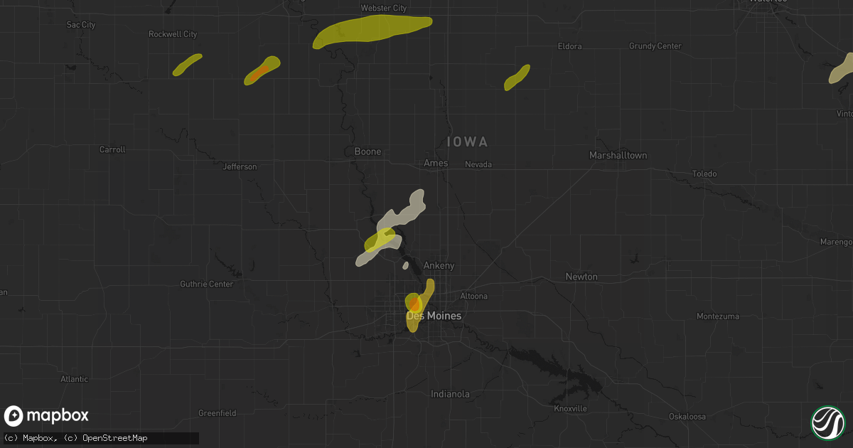 Hail map in Slater, IA on July 2, 2026