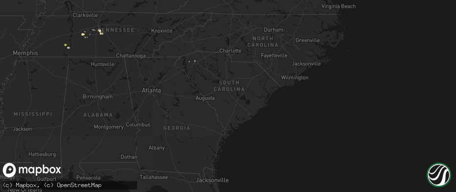 Hail map in South Carolina on July 2, 2026