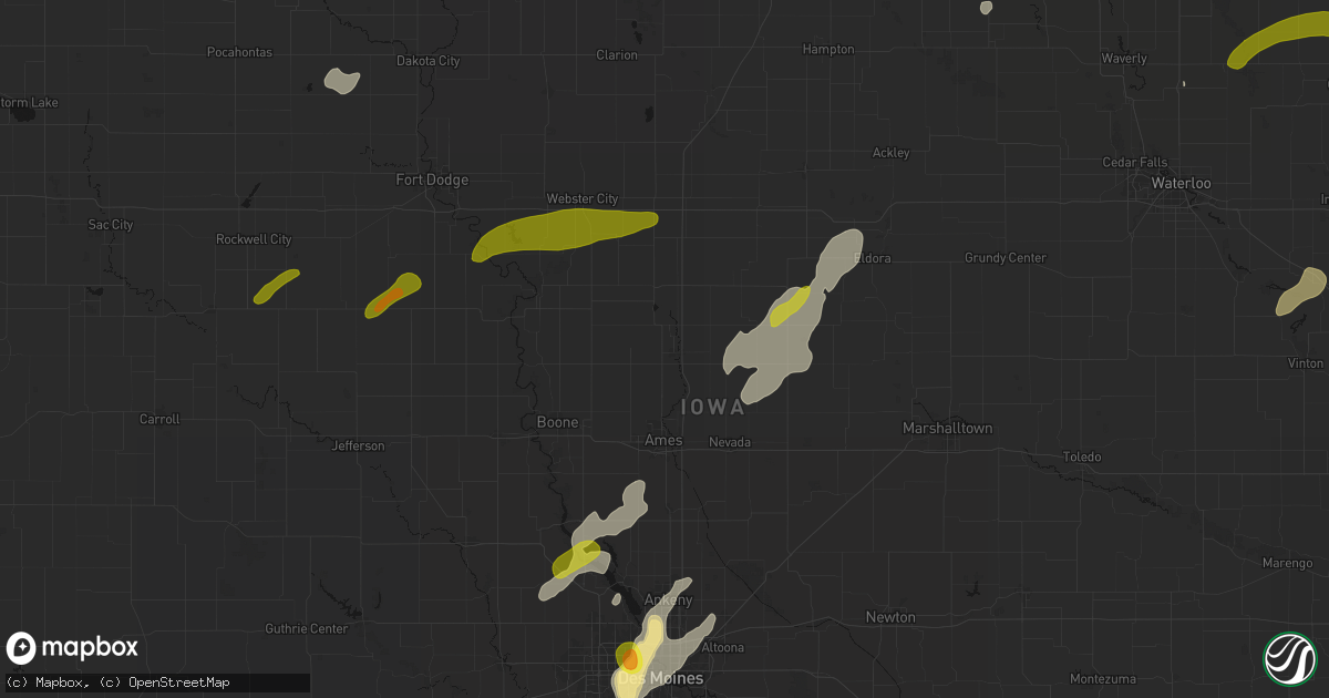 Hail map in Story City, IA on July 2, 2026