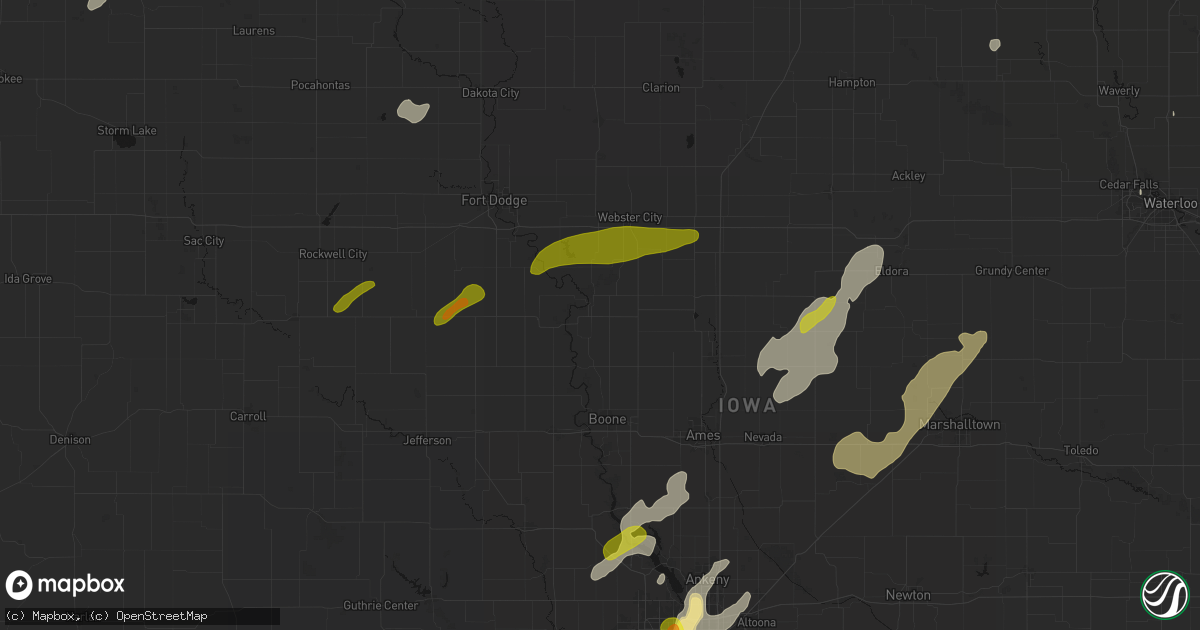 Hail map in Stratford, IA on July 2, 2026