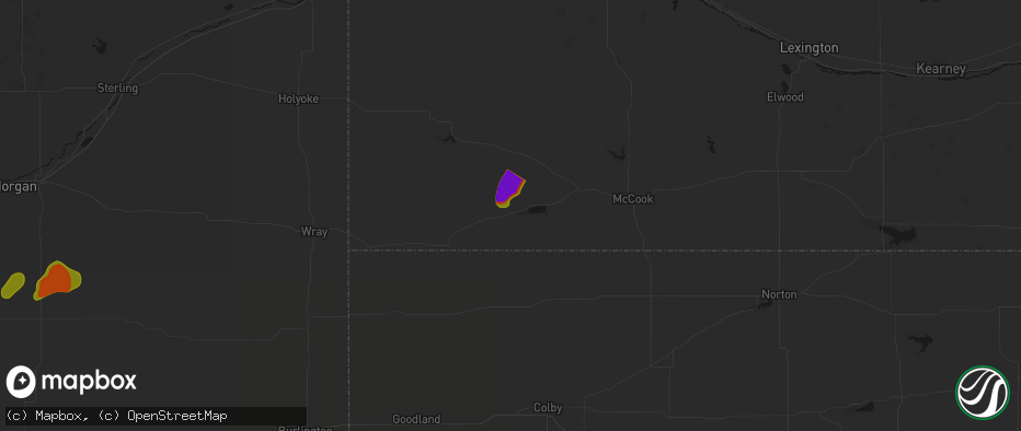 Hail map in Stratton, NE on July 2, 2026