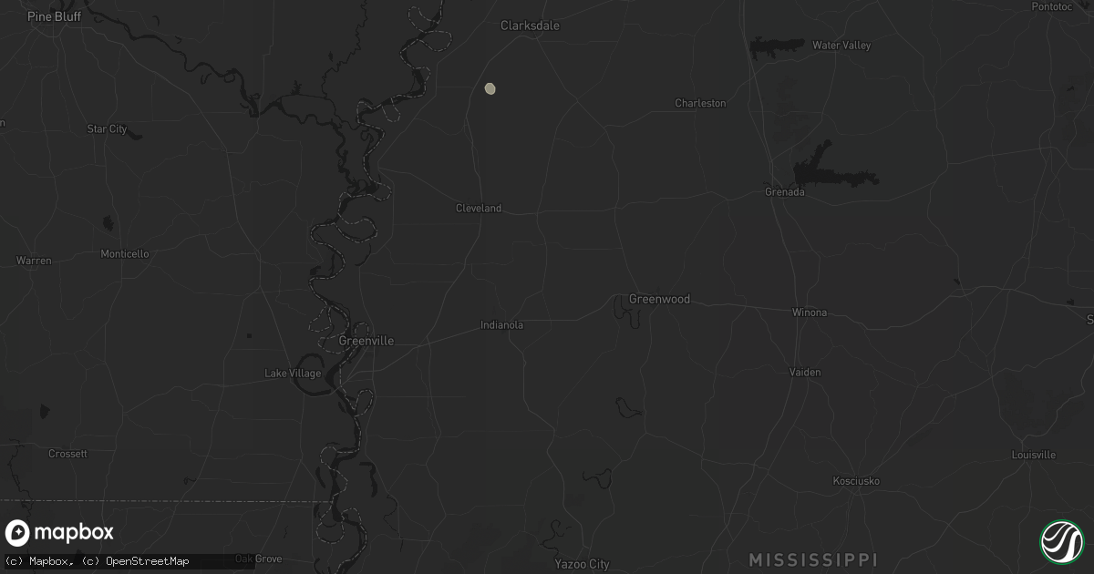 Hail map in Sunflower, MS on July 2, 2026