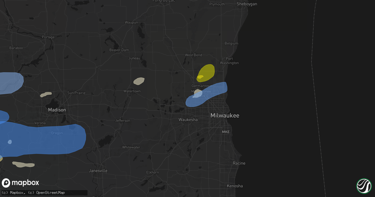 Hail map in Sussex, WI on July 2, 2026