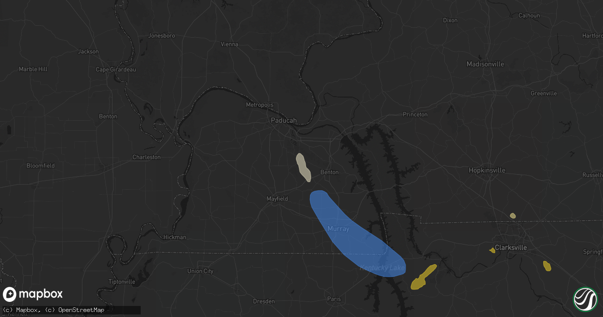 Hail map in Symsonia, KY on July 2, 2026