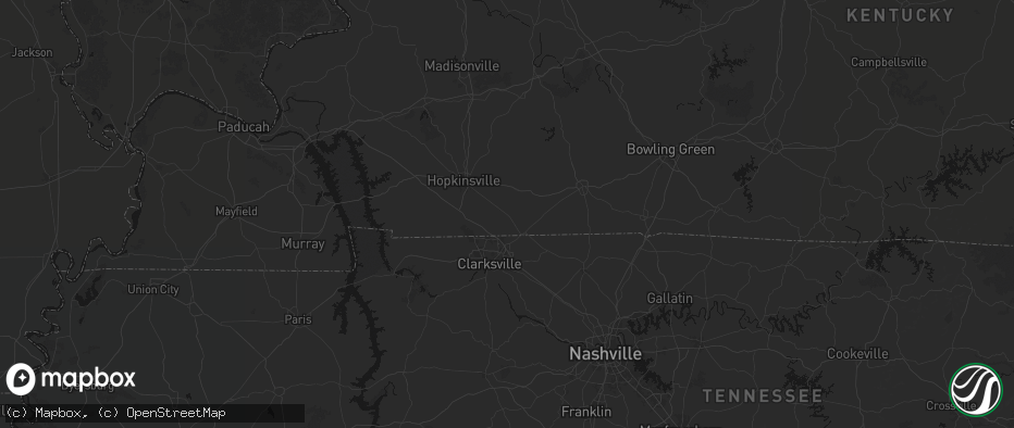 Hail map in Trenton, KY on July 2, 2026