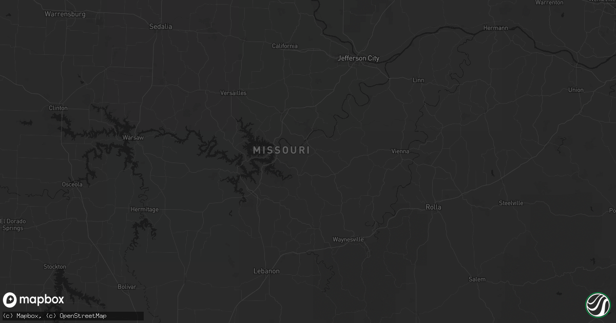 Hail map in Ulman, MO on July 2, 2026