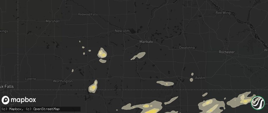 Hail map in Vernon Center, MN on July 2, 2026