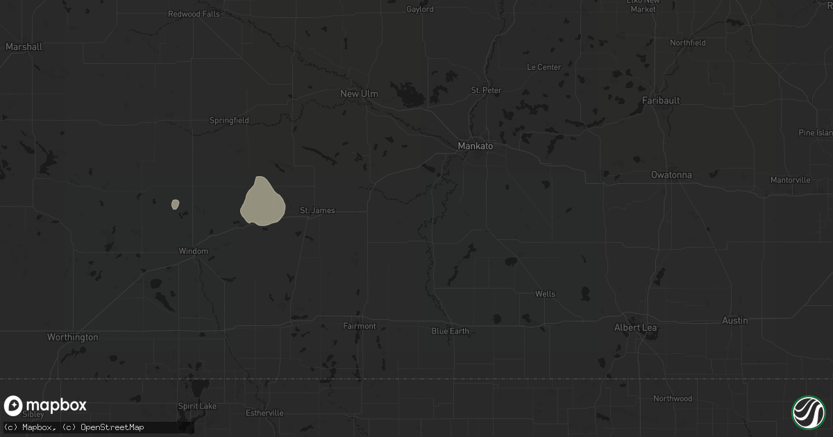 Hail map in Vernon Center, MN on July 2, 2026