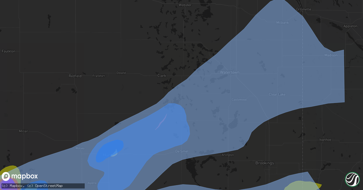 Hail map in Vienna, SD on July 2, 2026