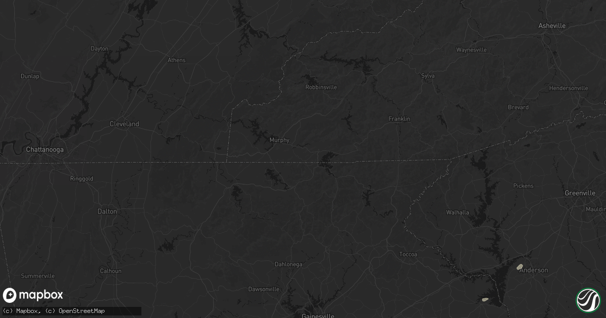 Hail map in Warne, NC on July 2, 2026
