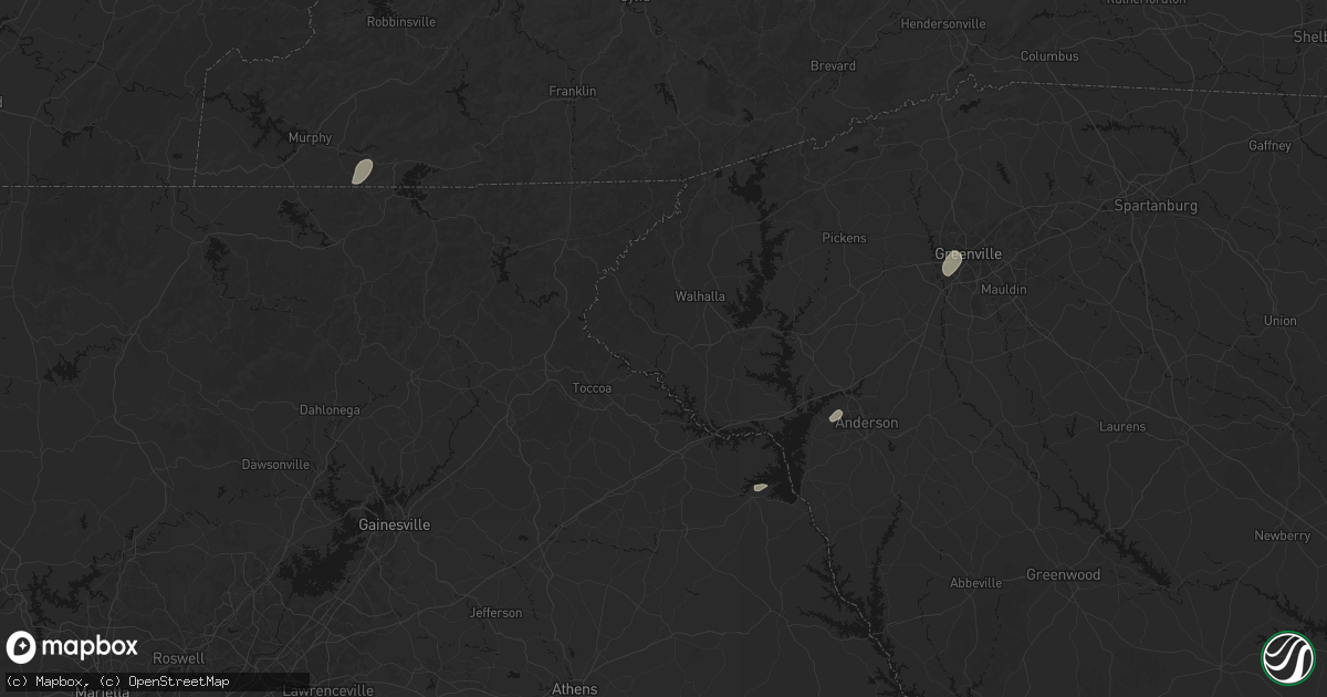 Hail map in Westminster, SC on July 2, 2026