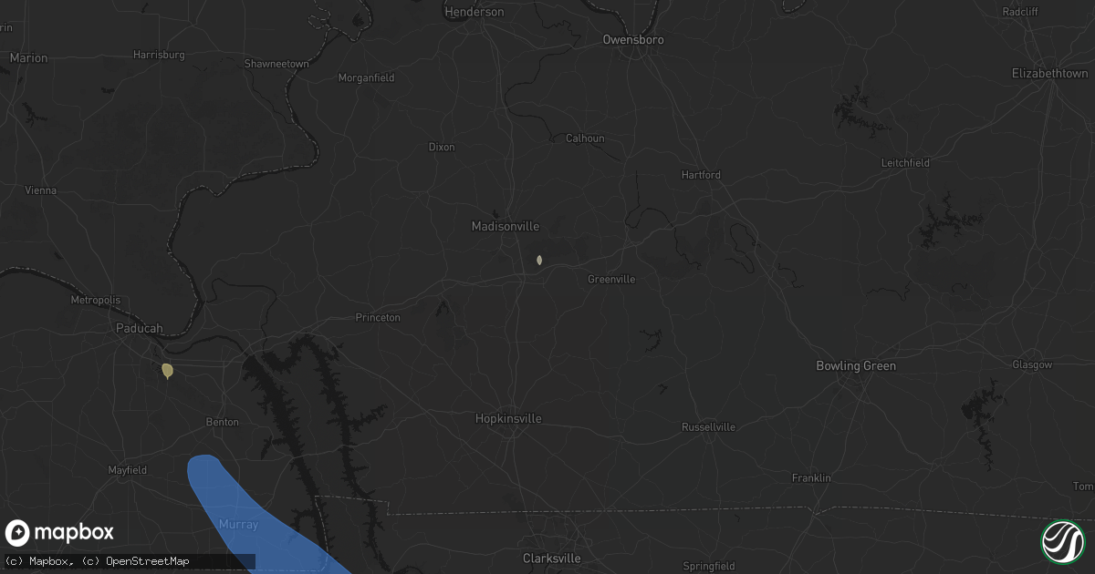 Hail map in White Plains, KY on July 2, 2026