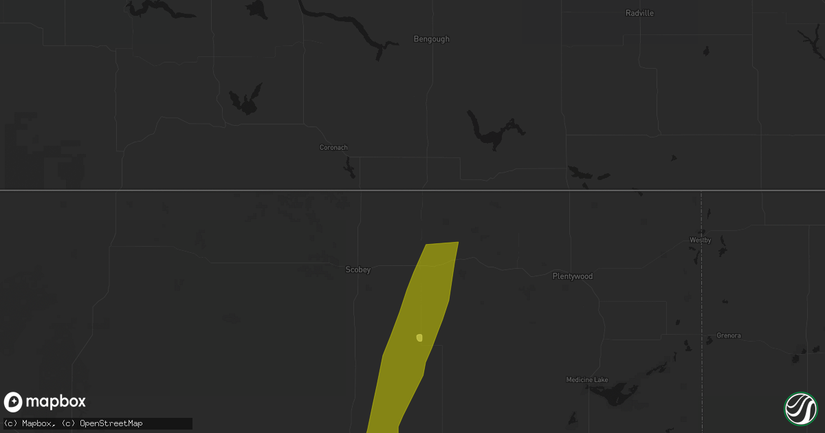 Hail map in Whitetail, MT on July 2, 2026