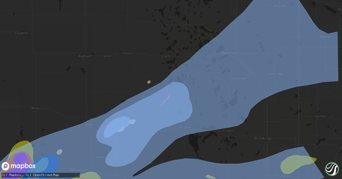 Hail map in Willow Lake, SD on July 2, 2026