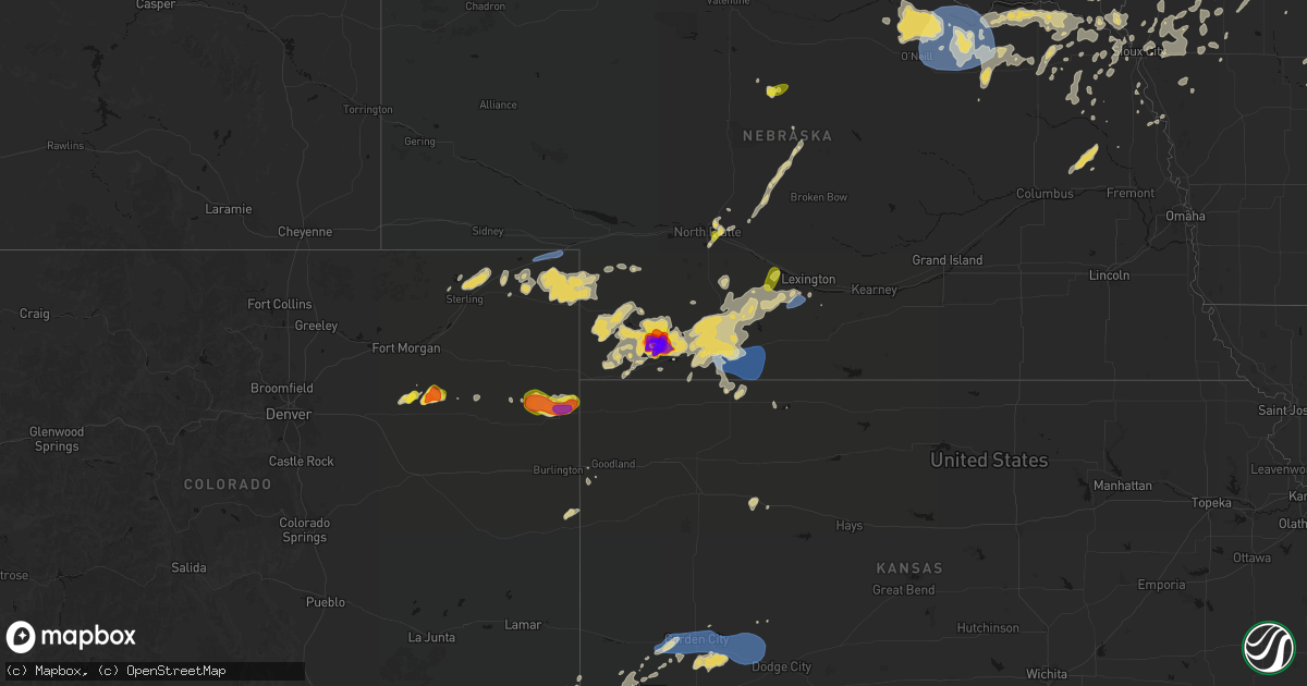 Hail map on July 2, 2026
