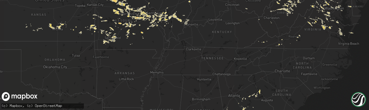 Hail map in Georgia on July 3, 2011