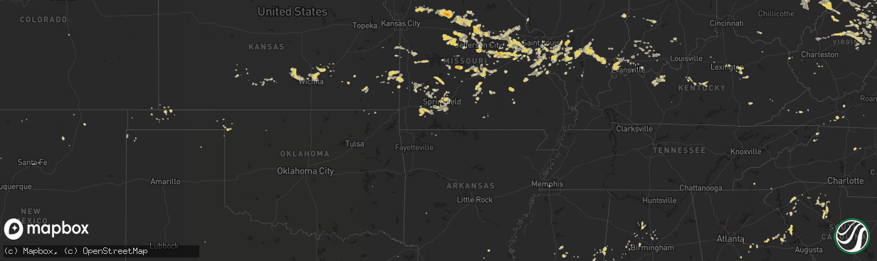 Hail map on July 3, 2011