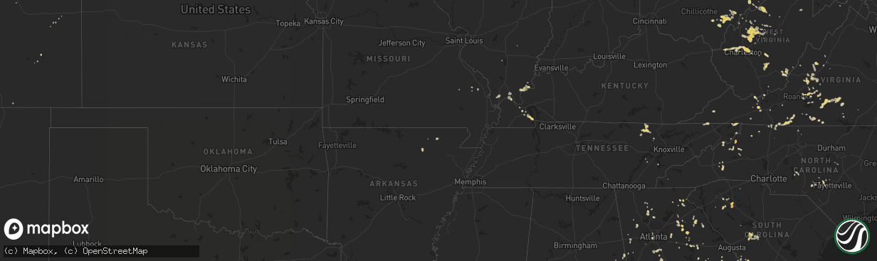 Hail map on July 3, 2012