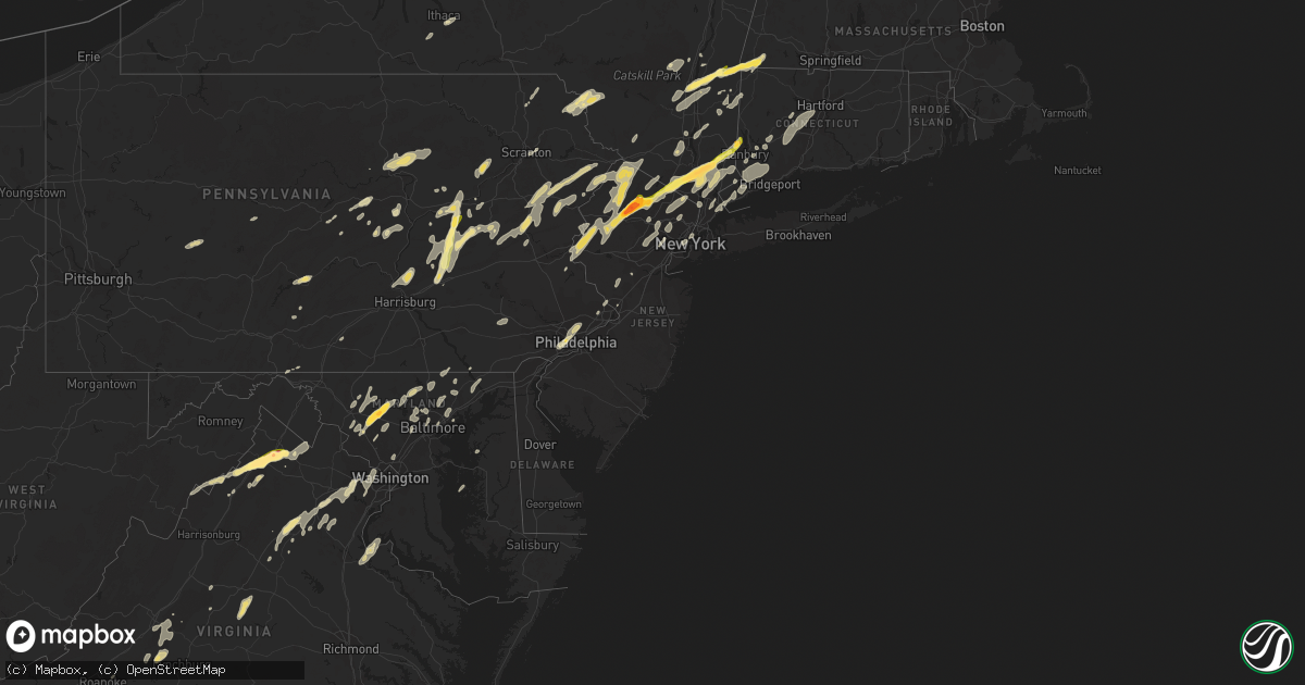 Hail map in New Jersey on July 3, 2014