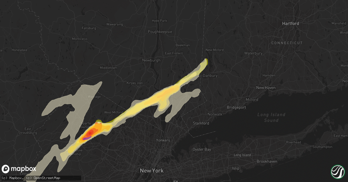 Hail map in Yorktown Heights, NY on July 3, 2014