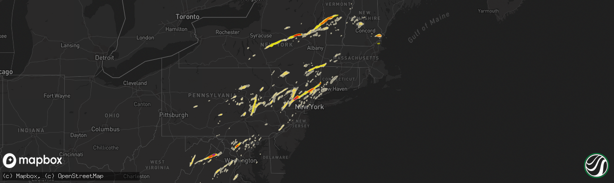 Hail map on July 3, 2014