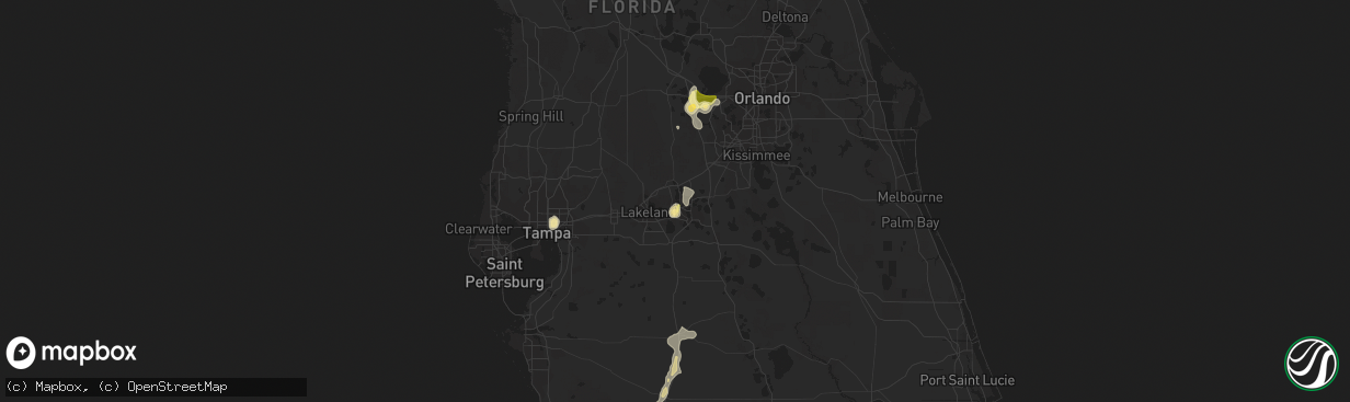 Hail map in Auburndale, FL on July 3, 2015