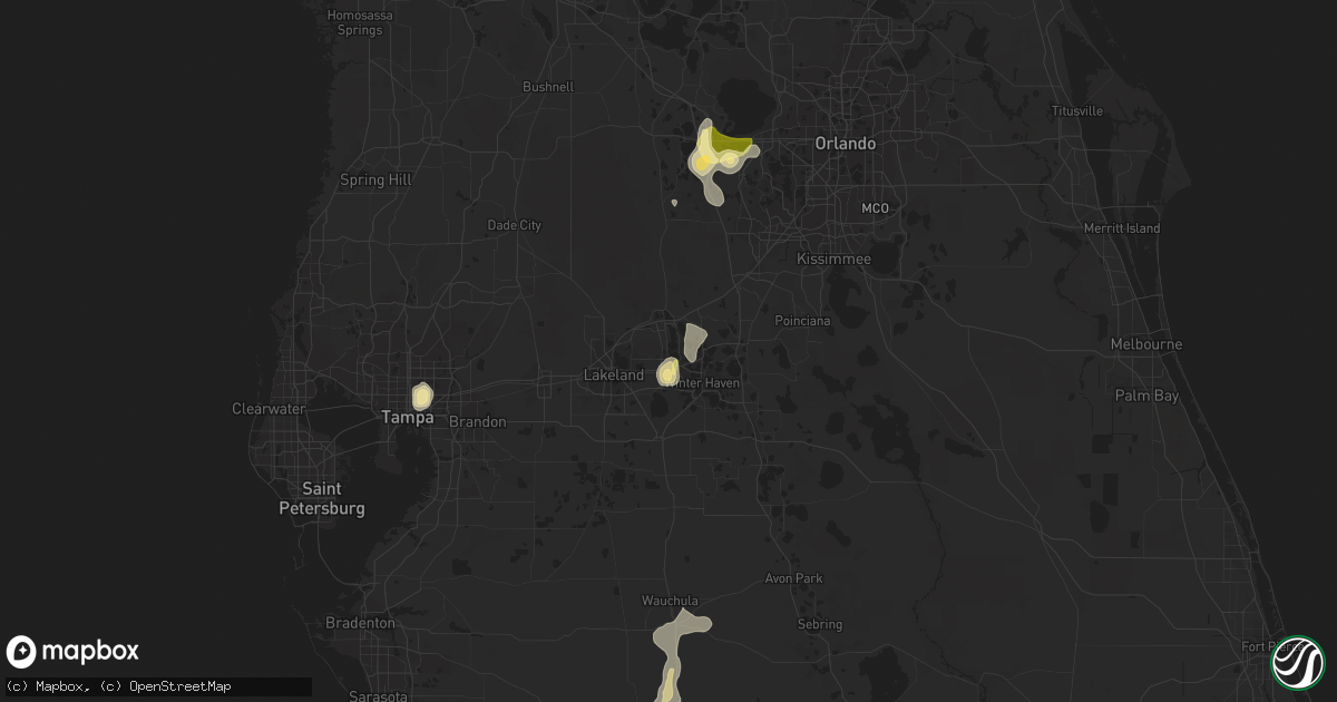 Hail map in Auburndale, FL on July 3, 2015