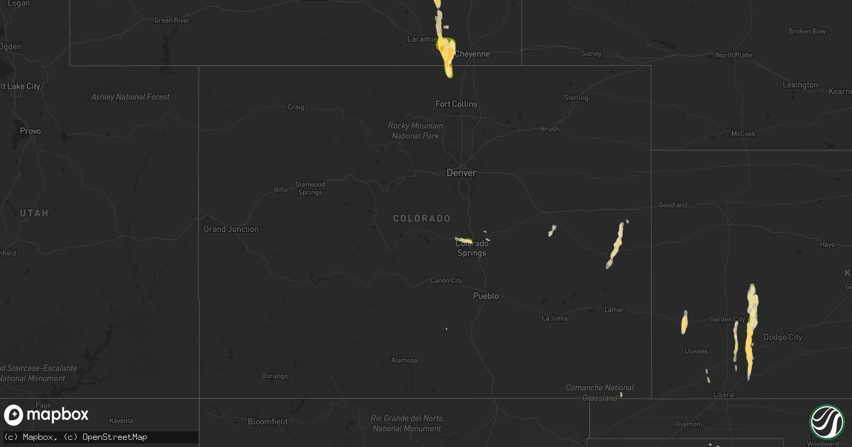 Hail map in Colorado on July 3, 2015