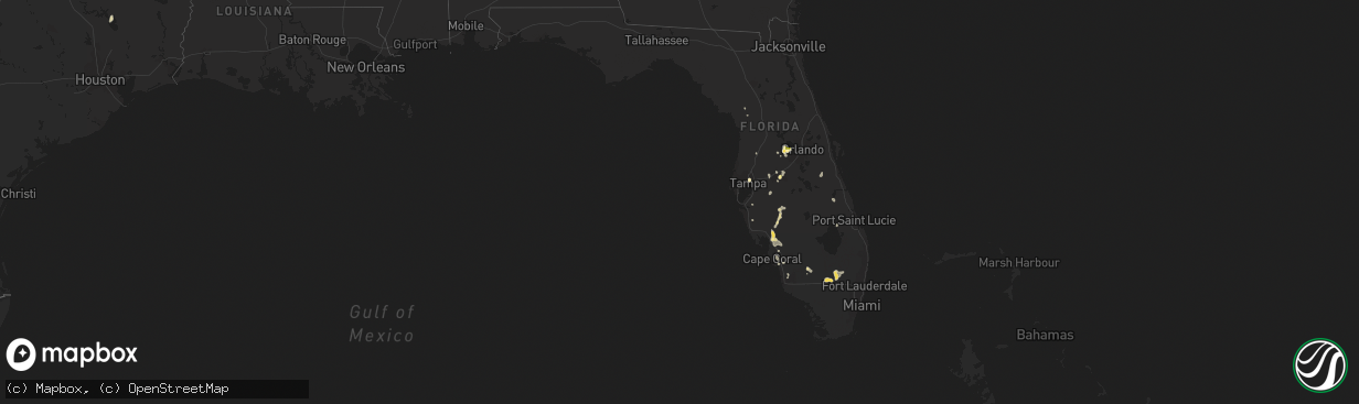 Hail map in Florida on July 3, 2015