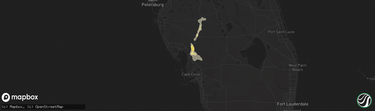 Hail map in Punta Gorda, FL on July 3, 2015