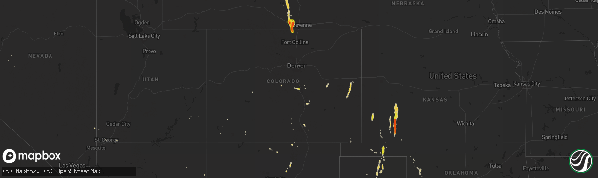 Hail map on July 3, 2015