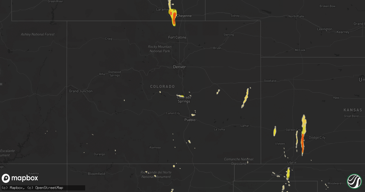 Hail map on July 3, 2015