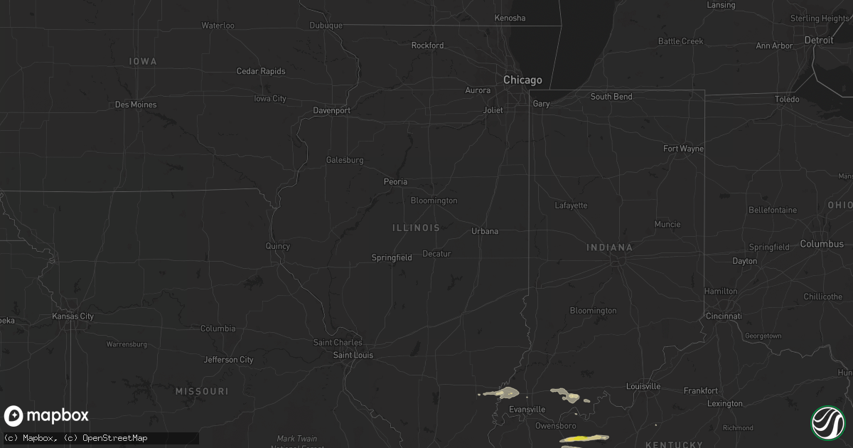 Hail map in Illinois on July 3, 2016
