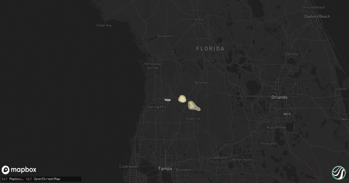 Hail map in Brooksville, FL on July 3, 2017