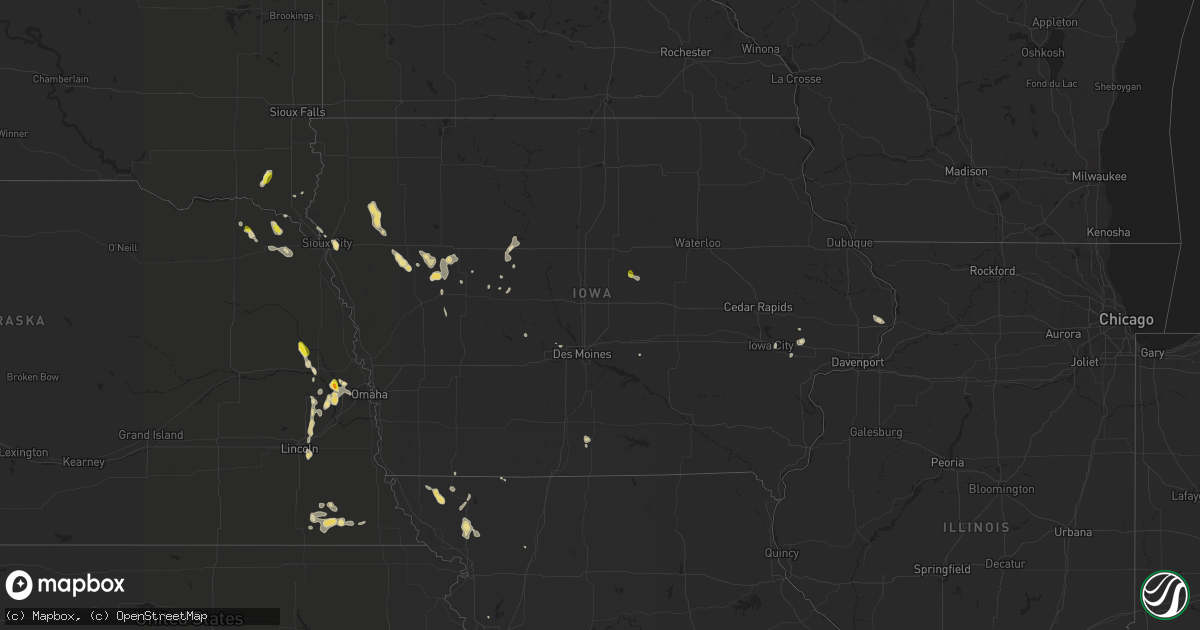 Hail map in Iowa on July 3, 2017