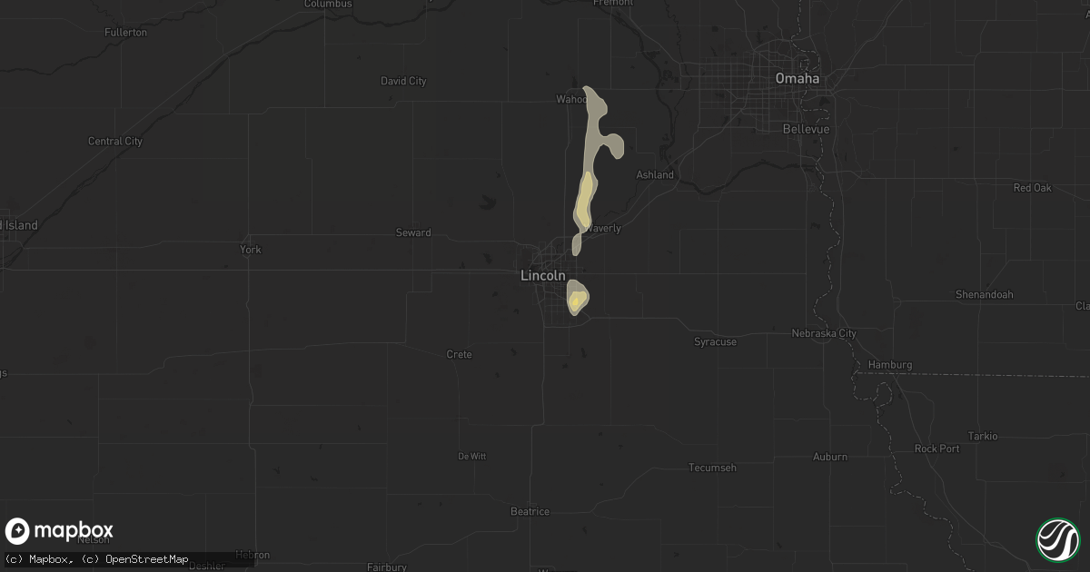 Hail map in Lincoln, NE on July 3, 2017