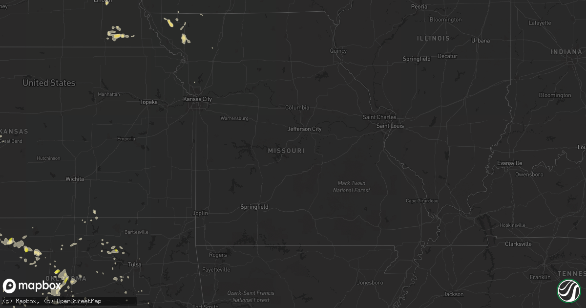 Hail map in Missouri on July 3, 2017