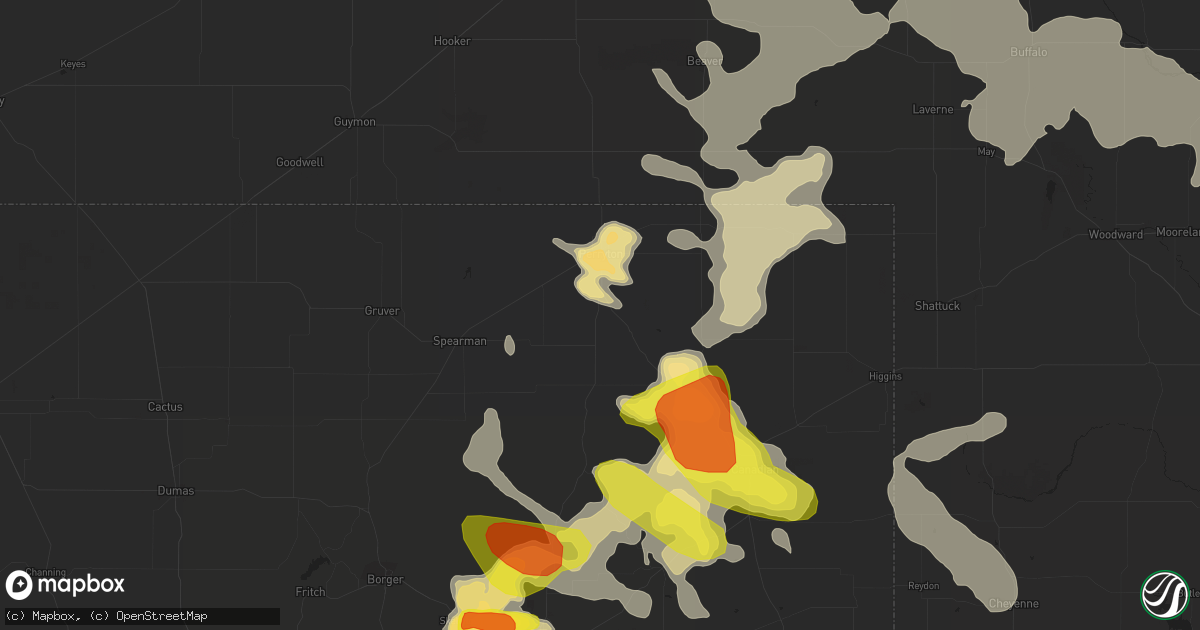 Hail map in Perryton, TX on July 3, 2017