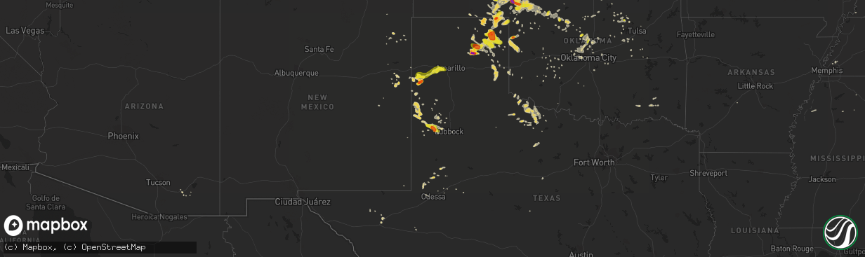 Hail map on July 3, 2017