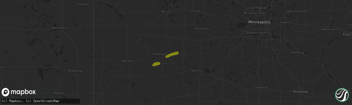 Hail map in Franklin, MN on July 3, 2018