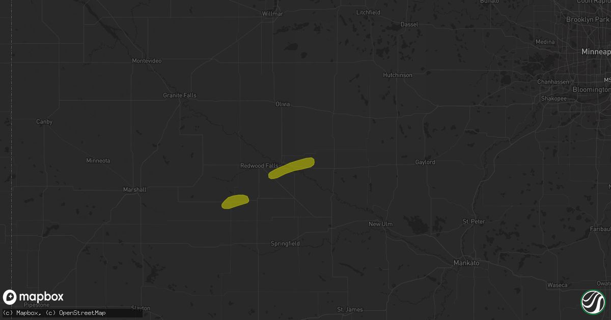 Hail map in Franklin, MN on July 3, 2018