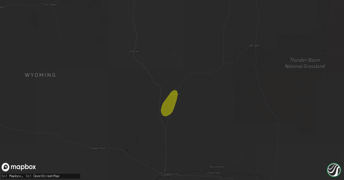 Hail map in Midwest, WY on July 3, 2018