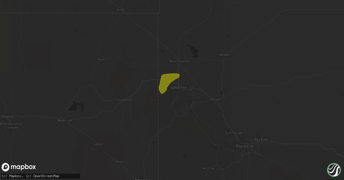 Hail map in Spearfish, SD on July 3, 2018
