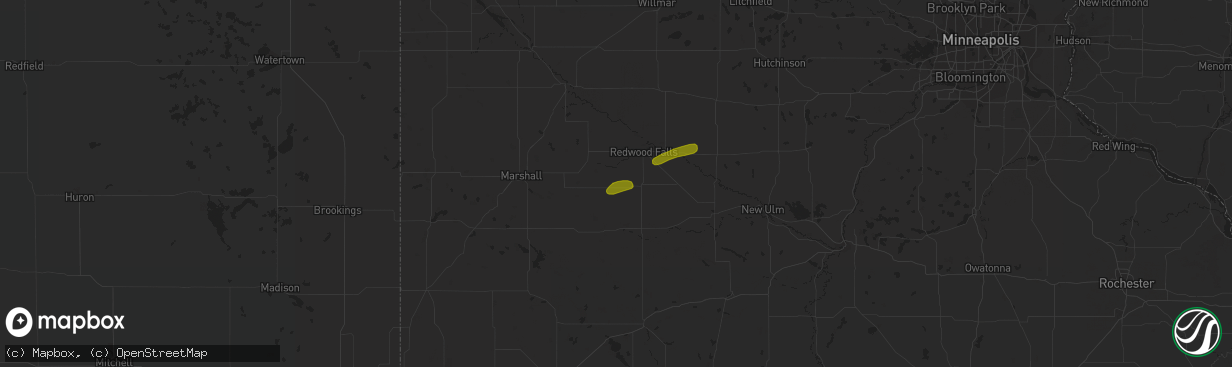 Hail map in Wabasso, MN on July 3, 2018