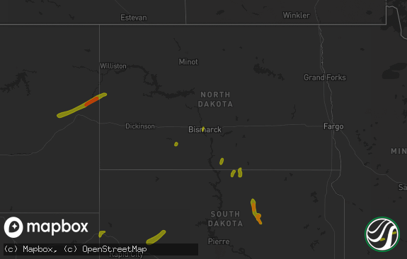 Hail map preview on 07-03-2018