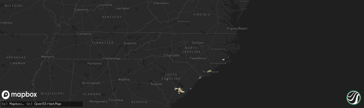 Hail map in North Carolina on July 3, 2019