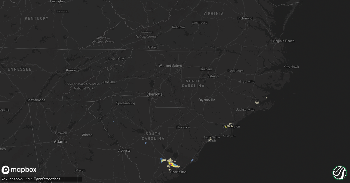 Hail map in North Carolina on July 3, 2019
